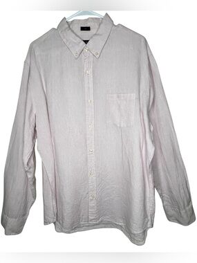 J. Crew Light Pale Pink Linen Button Down Men’s Dress Shirt Sz XL Preppy